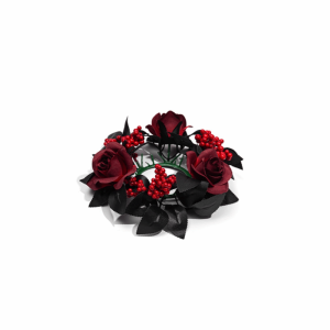 YOUSHI TOP Artificial Floral and Berries Halloween Candle Holder Wreath Gothic Style Decorative Dinning Table Centerpiece Wreath Ornament Simulated Aroma Bottle Wreath Christmas
