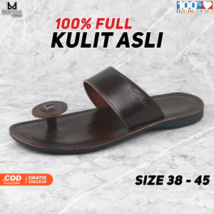 Mletre Sandal japit kulit pria sandal Japit Jempol kulit Sandal Terompah (B08)