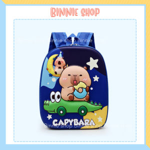 Balo Capybara cho bé mầm non Cặp đi học mẫu giáo hoạt hình Capy đáng yêu nổi 3D cho trẻ em 1-5 tuổi BINNIE SHOP PK2040