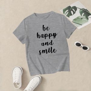 Bee Fashion - Tshirt wanita cantik Be Happy T-shirt Distro Wanita Baju Atasan Kaos Cewek  Tumblr Tee Cewek Kaos Wanita Murah kaos tumbrl Baju Wanita Murah Kaos Lengan Pendek Kaos Oblong