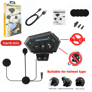 New BT12 Motorcycle Helmet Headset Handsfree call Kit Stereo Anti-interference Waterproof Music Player Speaker Wireless Earphone