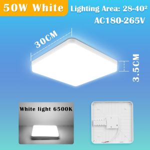 CANMEIJIA LED Ceiling Lights 30W 40W 50W Ceiling Panel Light 85—265V White Light Kitchen Surface Mount Indoor Home Light Fixture for Bedroom Living Room
