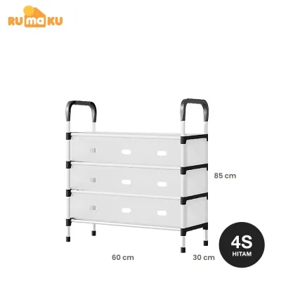Rumaku Rak Sepatu 6 Susun Anti Debu Rangka Stainless Kokoh Serbaguna Berkualitas