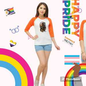 BAJU KAOS RAGLAN KOMBINASI LENGAN 3/4 LEHER BULAT