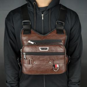 Tas Selempang Dada Pria Wanita Kulit PU Polo Amstar Chest Bag Tas Rompi