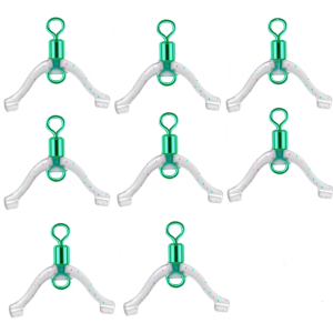 Pack of 8 Tying Tool Contactor Device for Double Hook Subline Splitters Fishing Line Bifurcation Swivels 8 Shaped Rings