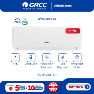 GREE AC F5S SERIES - INVERTER 1 PK - GWC-09F5(S) - WHITE PEARL (Unit Indoor & Outdoor)