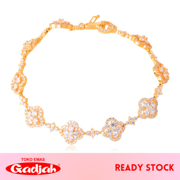 Gelang Emas Cor Cap Clover Full Mata Tabur - Toko Emas Gadjah
