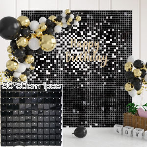 Shimmer Wall Backdrop Sequin Iridescent Panels For Birthday Wedding Party Baby Shower Background 30x30cm Party Supplies