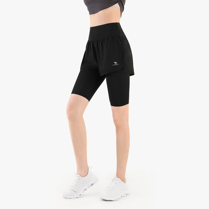 Camel Women's Yoga Pants Spring Fake Two-piece Quick-Drying