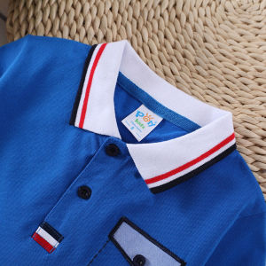 Kids Clothes Boys Shirts Children wear Chest Pocket Pure Cotton Short Sleeve Hooded Comfortable Lapel tops
