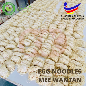 Mee Wantan Wonton Mee Telur Fresh Egg Wantan Mee 5pcs (430gm) Wonton Noodle Pure Egg Noodle Vacuum Pack Mi Kolo Beku Mi Siput