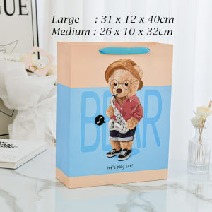 Paper Bag Bear Uk Besar | Goodie Bag | Tas Souvenir | Tas Ulang Tahun | Tas Kado