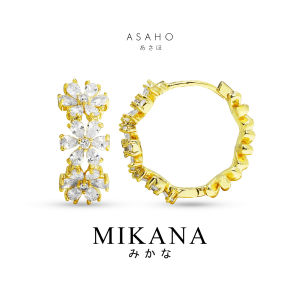 Mikana Floressa Asaho Gold Plated Hoop Earrings for women floral earing flower hikaw for girlfriend