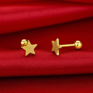 Elegant Small Stud Earring Gold Heart Star Stylish Hypoallergenic Earring for Women Girls