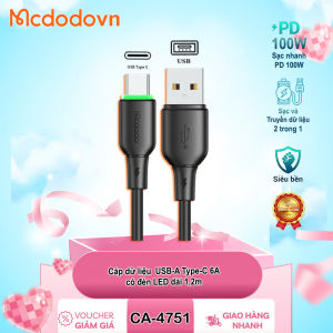 Cáp sạc nhanh Mcdodo CA-4771 Type-C to Type-C 65W dài 1.2m – Có đèn LED hỗ trợ sạc laptop / điện thoại - CHÍNH HÃNG