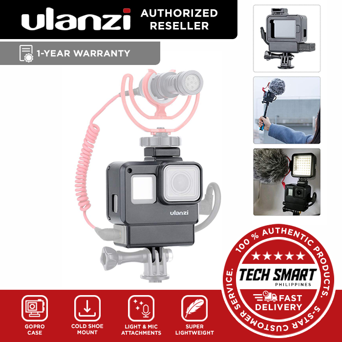 ULANZI V2 GoPro Case with Cold Shoe Mount for Microphone LED Video