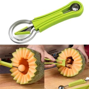 4 In 1 Fruit Scooper Corer Cutter ชุดเครื่องมือแกะสลักผลไม้