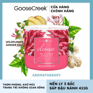 Nến ly 3 bấc sáp đậu nành Aromatherapy Goose Creek (411g) - Wildflower Ginger Tea