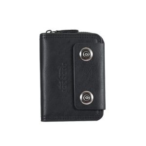 Short Accordion Double Buckle MenS Coin Purse Easy To Carry High-Quality Pu Leather For Pocket Wallet Business Travel