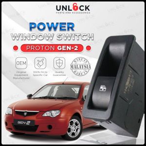 Proton Gen 2 Persona OEM Passenger Side (Single) UNLOCK Driver Side (Main/Master) Power Window Switch Interior Suis Power Window Suis Tingkap Pintu Kereta Car Parts Automobile Automotive Car Accessories Aksesori Kereta