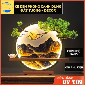 Kệ đèn phong cảnh[KÈM PHỤ KIỆN] dùng đặt tượng hoặc trang tríkệ đèn hào quang dùng đặt tượng hoặc làm quà tặng