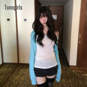 Tonngirls Phong cách Hàn Quốc Áo thun chắp vá Phụ nữ Áo thun dài tay Y2k Áo sơ mi cổ điển Nhật Bản những năm 2000 Áo phông cổ tích E-girls2026