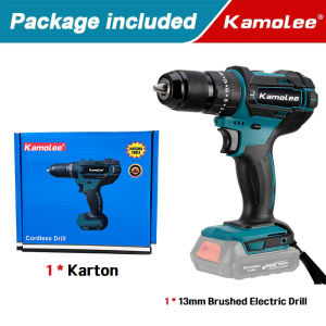 Kamolee Tool 18V Bor Listrik 13mm Dengan Fungsi Benturan Tiga mode aksi Bor Listrik Tanpa Kabel Obeng Listrik Impact Gun Brushless DIY Alat Listrik