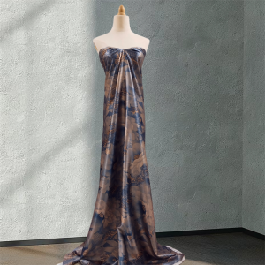 TJ22276ผ้าสำหรับเสื้อผ้าชุดเดรสตัดเย็บมือแบบคนจีนผ้าพิมพ์ไหมเทียม