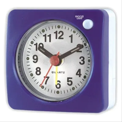 Travel Portable Silent Small Alarm Clock Bedside with Light Snooze Function Alarm Clock Student Business Trip Pocket Clock Pointer Type Luminous Desktop Clock