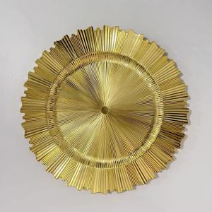 Elegant Dinner Charger Plates Fruit Dim Sum Dish Embossed Design Applicable To Wedding Hotel Party Craft Tray