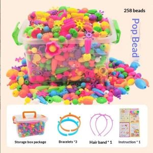 Biển jjt trẻ em tự làm hàng thủ công đính cườm Kit-Hạt Pop sáng tạo cho vòng cổ vòng đeo tay và làm tóc-Tăng cường kỹ năng vận động tinh và trí tưởng tượng