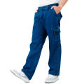 Gizmo Celana Cargo Jeans Pria Loose fit reguler gombrong / Long cargo pants Biowash. 