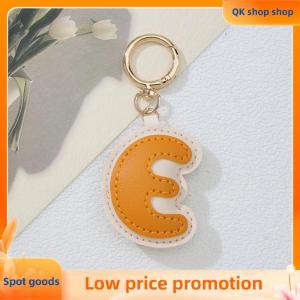 ✨QK shop✨ PU Leather Candy Color A To Z Initial Letter Keychain For Women Simple Fashion Backpack Phone Pendant Car Key Ring Jewelry Gifts