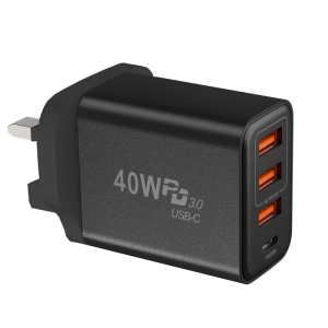 40W Port USB with 3 USB A and 1 for Smartphones Tablets