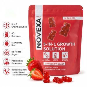 身高软糖Height Gummy D3草莓味 D3 Strawberry Flavor Support Bone Healthy Calcium Plus Zinc Gummy 60Pcs/Bag