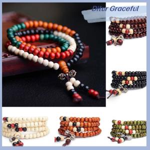 Ditur 8mm Tibetan Buddhism Mala Sandal prayer beads 108 beads bracelet necklace