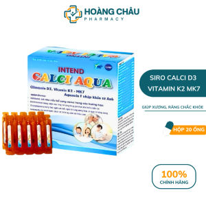 Siro Calci Aqua Intend – Bổ Sung Canxi Vitamin D3 K2 MK7 Giúp Bé Phát Triển Chiều Cao Hộp 20 Ống
