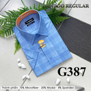 Áo Sơ Mi Sọc Caro Ngắn Tay Dáng Regular Vĩnh Tiến Vải Microfiber GTB 535 Phom Suông Vạt ngang