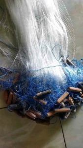 Jaring Ikan Siap Pakai Ukuran Lubang Jari Kelingking Senar 01.5 Panjang 20-25 Meter Tinggi 70 Cm