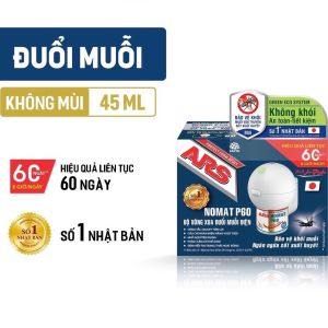 Bộ xông đuổi muỗi điện ARS Nomat P60 45ml tiêu chuẩn Nhật Bản – Không khói không mùi an toàn