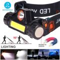 Multifunctional Waterproof  LED Headlamp XPE + COB USB Rechargeable Headlight Head Torch Head Lamp. 