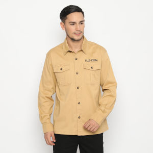 POLICE Kemeja Polos Semi Jaket Regular Fit Lengan Panjang Pria