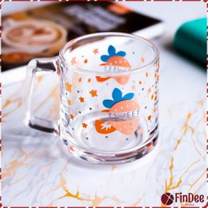 FinDee ถ้วยแก้วกาแฟ ถ้วยแก้วน้ำผลไม้ แก้วบอโลซิลิเกตสูง เนื้อหนาพิเศษ cola cup