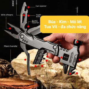 Dụng Cụ 16 in 1 Búa Kiêm Kìm Mỏ Lết Tua Vít Cưa đa Búa sinh tồn búa thoát hiểm đa năng