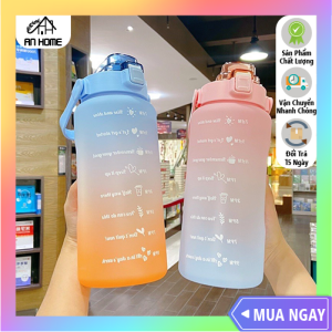 Bình Đựng Nước 2L ANHOME Có Vạch Chia Nhắc Nhở Kèm Ống Hút Siêu Cute Mẫu Mới 2023