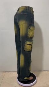 G76057 New Denim Three-Dimensional Multi-Pocket Pants Cross-Border Hot-Selling Jeans Retro Casual Loose Cargo Pants 7/7