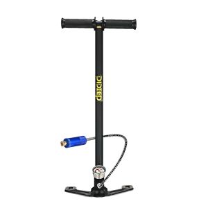 DIDEEP PCP Manual Bertekanan Tinggi Pompa 4 Level 30Mpa 4500 PSI Pompa Sanggurdi Pengisian Senapan Angin PCP Bertekanan Tinggi dengan Pengukur Tekanan Filter Basah Oli Baja Tahan Karat untuk Pengisian Tangki Selam Senapan Angin Paintball Stirrup Pump