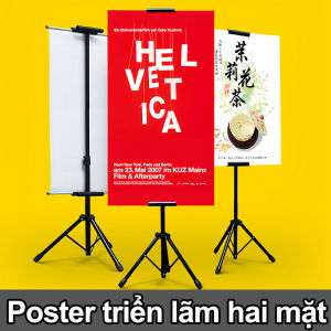 Giá đỡ giá đỡ áp phích hai mặt giá đỡ biểu ngữ sàn có thể điều chỉnh chiều cao giá đỡ ba chân