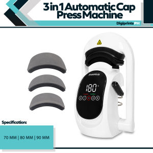 Digiprints PH 3-in-1 Automatic Cap Press Machine for 70/80/90mm Caps - High-Quality Office & School Supplies